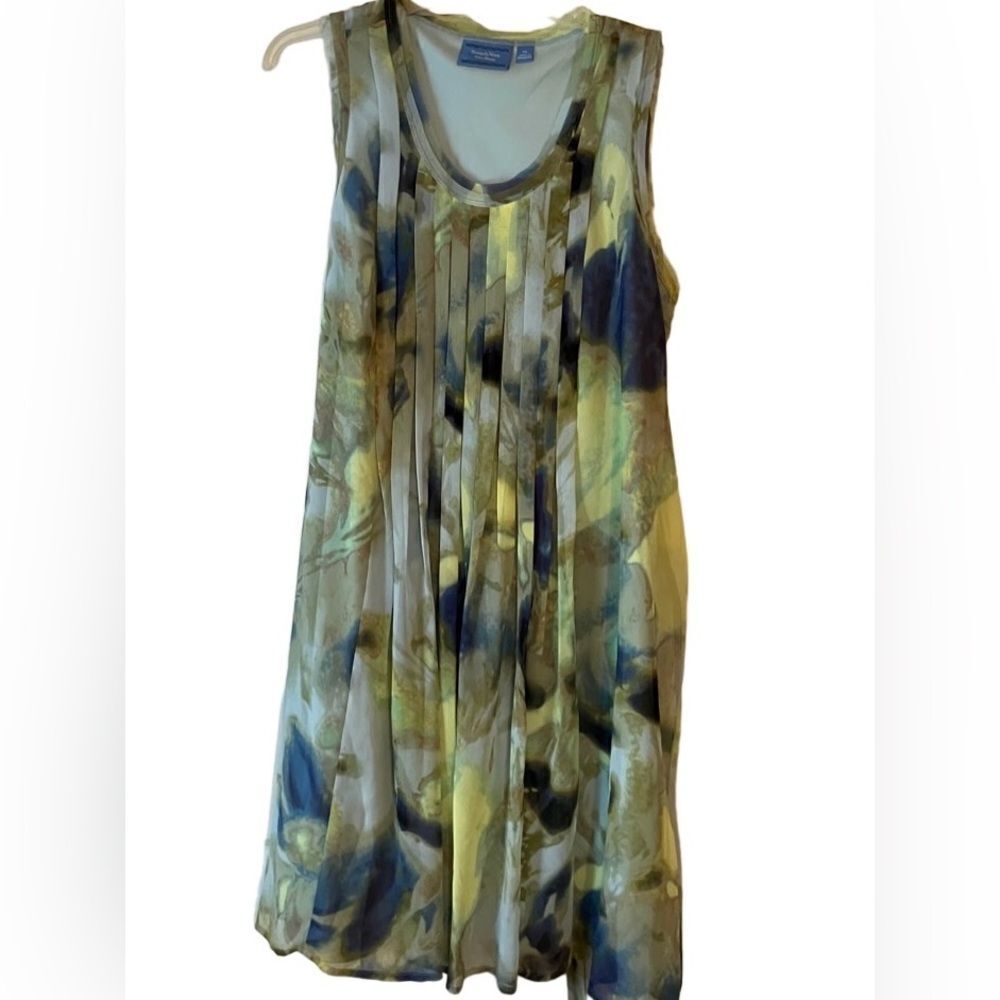 Vera Wang Summer Watercolor Chiffon Dress XL